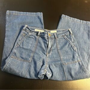 Pilcro & the Letterpress Cropped Wide Leg Jeans